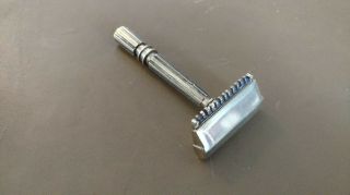Vintage Gold Plated GEM Micromatic Single Edged Safety Razor w/ Instructions 2