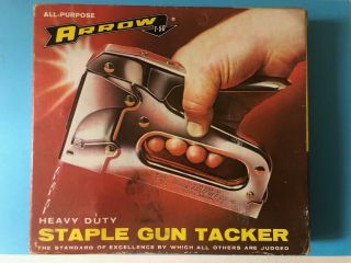 Vintage Arrow T - 50 All Purpose Staple Gun Tacker Heavy Duty Orig Box & Staples