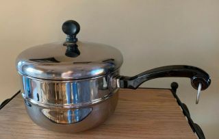 Vintage Farberware Double Boiler Insert Stainless Fits 2 & 2 1/2 Qt Pan & Lid