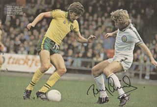 Hand Signed 1970s Vintage Poster Leeds United - Tony Currie