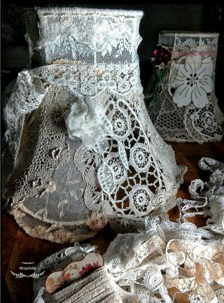 Antique Vintage Cotton Lace Trim 4 Yrds Edwardian Victorian Sewing Dolls Bears
