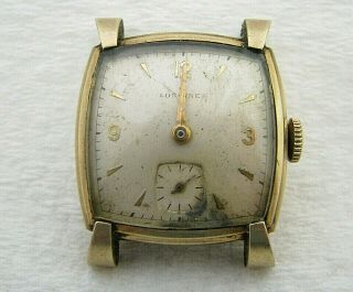 Vintage Mens Art Deco Longines 17j Gold Filled Wristwatch Watch Parts Repair