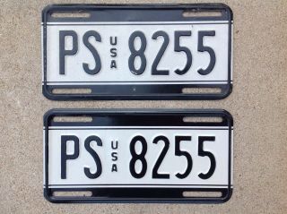 (2) - Matching Pair - U.  S.  Armed Forces In Germany - License Plates - U.  S.  A.