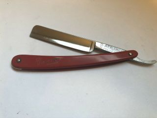 Vintage 9/16” W.  R Case & Sons 133 Red Imp Razor Shave Ready Made Usa