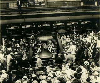 Traveling Liberty Bell In Special Pullman Railroad Car 1915 Snapshot Photo Rare