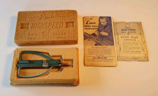 Vintage Emu Highspeed Rugmaker Tool Craft Making Rug Maker 7514 Complete 1950 