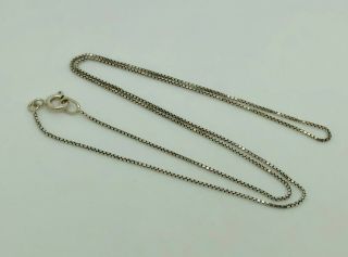 Stylish Vintage Sterling Silver Fine Box Link Necklace/chain 17 "