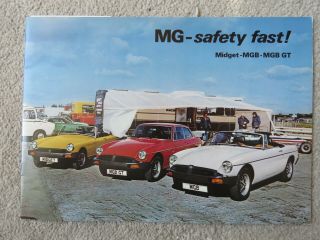 Vintage Early 1980s Mg Midget Mgb Mgb Gt Sales Brochure,  Colour Chart Vgc