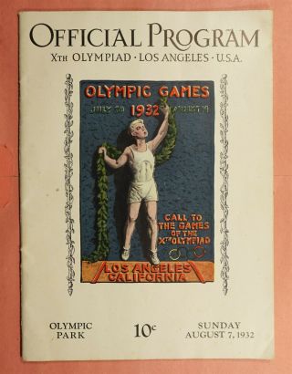 1932 Los Angeles Olympic Games Official Program