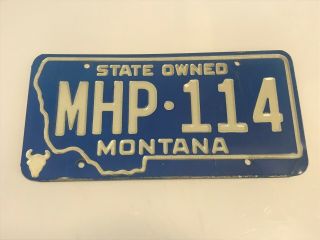 Vintage Montana State Police Patrol Trooper Government License Plate