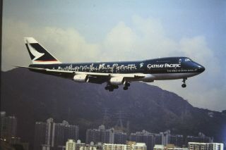 1998 - Hong Kong Kodak Photo Slide - Cathay Pacific - B747 Kai Tak Hkg