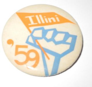 1959 University Of Illinois Illini Football Pin Coin Button Token Medal Pinback