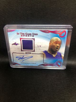 Shaquille O’neal 2019 Leaf In The Game Jersey Auto Autograph /4 Patch