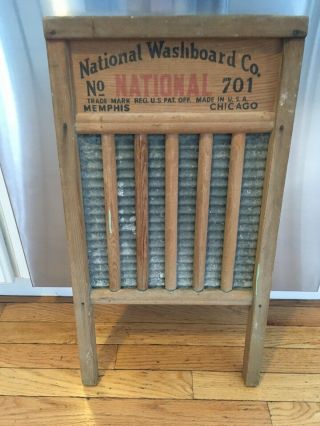 Vintage National Washboard Co.  " The Zinc King " No.  701 Wash Board