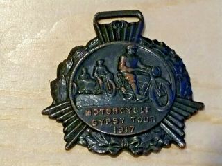 National Motorcycle Gypsy Tour 1917 Watch Fob Medal For Perfect Score