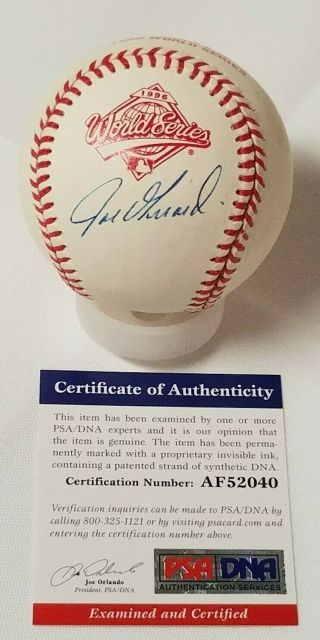 Joe Girardi Signed 1996 World Series Baseball (york Yankees) Psa Dna