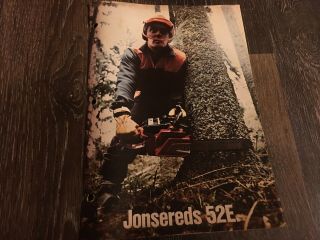 Jonsered 52e Vintage Chainsaw Dealer Fold Out Color Pamphlet