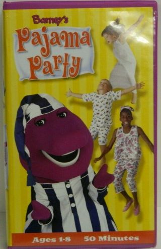 Vintage Vhs Movie Barney`s Pajama Party Plays Well 2001 Pre Owned//