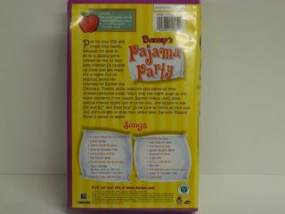 VINTAGE VHS Movie BARNEY`S PAJAMA PARTY Plays Well 2001 Pre Owned// 2
