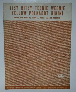 Itsy Bitsy Teenie Weenie Yellow Polkadot Bikini 1960 Vintage Sheet Music