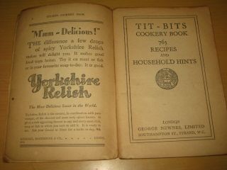 Vintage Tit - Bits Cookery Book 763 Recipes And Household Hints c1920s: Paperback 3