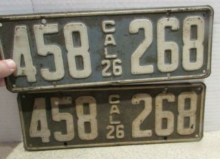 1926 California Front & Back License Plates -