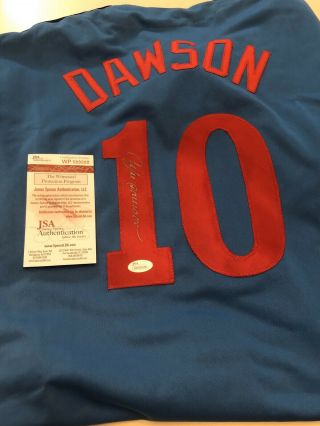 Andre Dawson Autographed Jersey Montreal Expos Baseball Jsa Witnessed