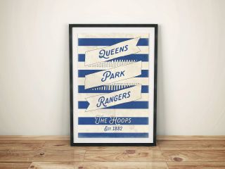 The Hoops Queens Park Rangers A4 Art Poster Retro Vintage Style Print QPR 3