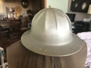 Vintage B.  F.  Mcdonald Co Aluminum Hard Hat Miner Construction Full Brim T Hat Ex