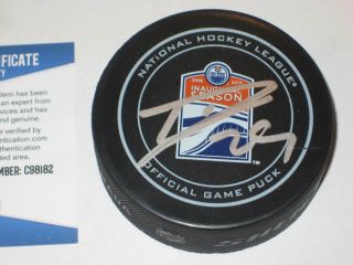 Leon Draisaitl Signed Edmonton Oilers Inaugural Official Game Puck,  Beckett