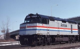 Amtrak Railroad Train Locomotive 278 1992 Photo Slide