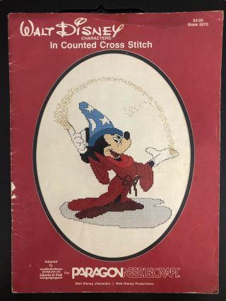 Walt Disney Characters In Counted Cross Stitch Pattern Book 1980 Paragon Vtg