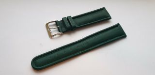 A Gents Vintage Fortis Wrist Watch Green Leather Strap 20mm