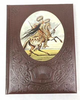 Vtg 70s The Great Chiefs Old West Time Life Embossed Leather Cover Western