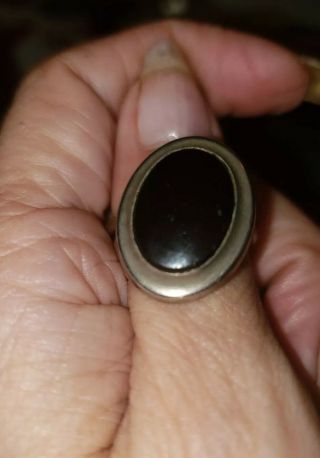 Vintage Sarah Coventry Ring Black Onyx Adjustable Size 7