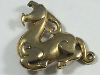 Mma Metropolitan Museum Of Art Vintage Gold Ram Brooch Pin Signed