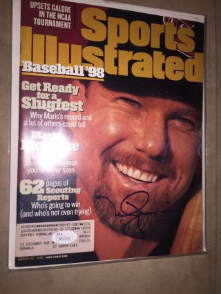 1998 Mark Mcgwire St.  Louis Cardinals Signed Sports Illustrated Jsa Authentic