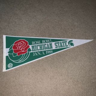 1988 Michigan State Spartans Rose Bowl Football Game Day Pennant Beat