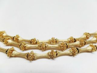 Crown Trifari Signed Vintage Gold Tone Bamboo Bracelet