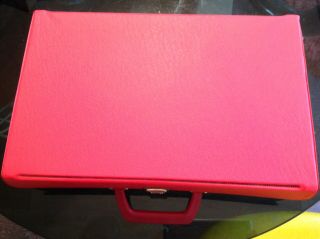 Vintage 70s Sony Walkman Cassette Tape Red Vinyl Carry Case Holds 32 Tapes