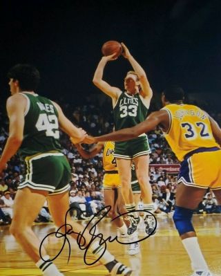 Larry Bird Hand Signed 8x10 Photo W/ Holo Boston Celtics