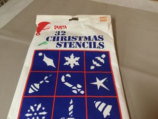 Vtg Christmas Stencils Chase Products Window/mirror Santa Snow Spray Holiday