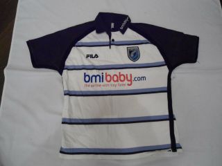 Vintage Cardiff Blues Wales Fila Rugby Jersey Shirt Size Large