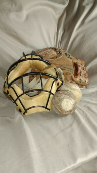 Vintage Leather Catchers Mask,  Catcher 