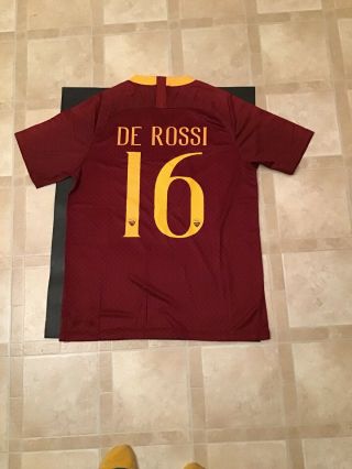 Men’s Daniele De Rossi As Roma Red Soccer Jersey Size Large