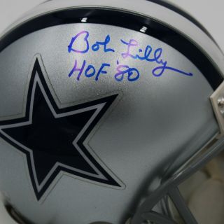 Bob Lilly “HOF 1980” Autographed Dallas Cowboys Mini Helmet w/Schwartz 3