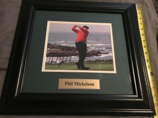 PGA GOLFER LEFTY PHIL MICKELSON AUTHENTIC AUTOGRAPH FRAMED & MATTED PHOTO WOW 2