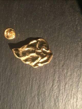 Vintage 1990s Yves Saint Laurent Gold Metal Leaf Pin Brooch