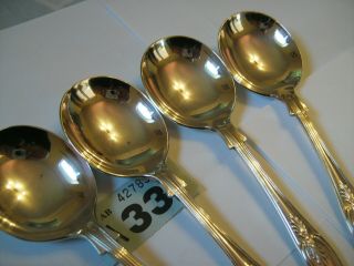 VINTAGE EPNS A1 KINGS SILVER PLATE QUALITY HEAVY WEIGHT SOUP SPOONS X 4 2