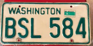 Natural 1972 Washington Passenger Vehicle License Plate From Pierce County